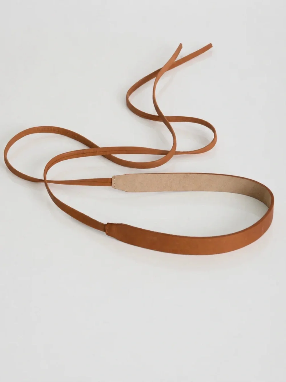 ADA | Skinny Wrap Leather Belt in Cognac - Picture 5 of 7